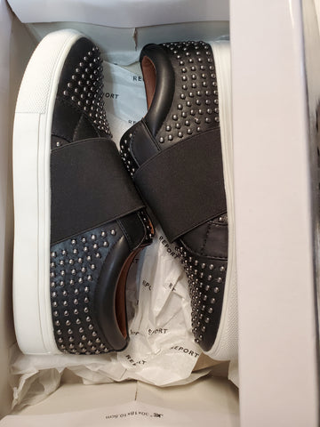 REPORT ACER SLIP ON SNEAKER BLACK UPPER WHITE SOLES