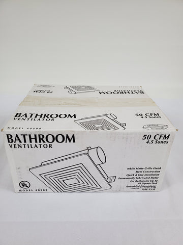 40500 Bathroom Ventilator - 4.5 Sones 50 CFM /White