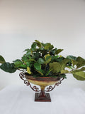 40150 Home Interiors - Faux Artificial Foliage In a Metal Vase