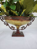 40150 Home Interiors - Faux Artificial Foliage In a Metal Vase