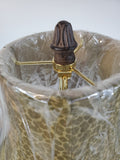 12376 HOME INTERIORS TABLE LAMP WITH LEOPARD LAMP SHADE