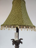 12376 HOME INTERIORS TABLE LAMP WITH LEOPARD LAMP SHADE