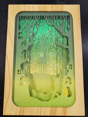 Nikky Home -#X001T0NQ7F/3D Lighted Decor Box/Wood 4"*6"