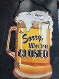 X0022PSZVN BEER METAL SIGN WE'RE OPEN/CLOSED GLITZHOME