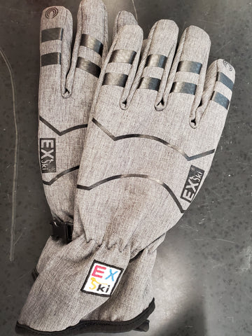 EX SKi - Fan Tex Water Proof Gray Gloves/SM