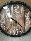 05-0104 HDC CLOCK  ROUND WOOD GRAIN 24"